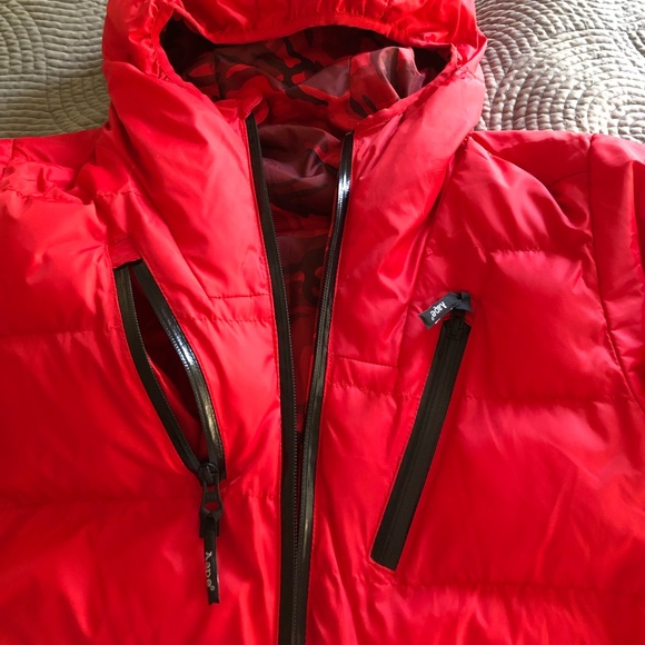 Bape Bathing Ape red Camo reversible puffer jacket size S - Picture 8 of 12